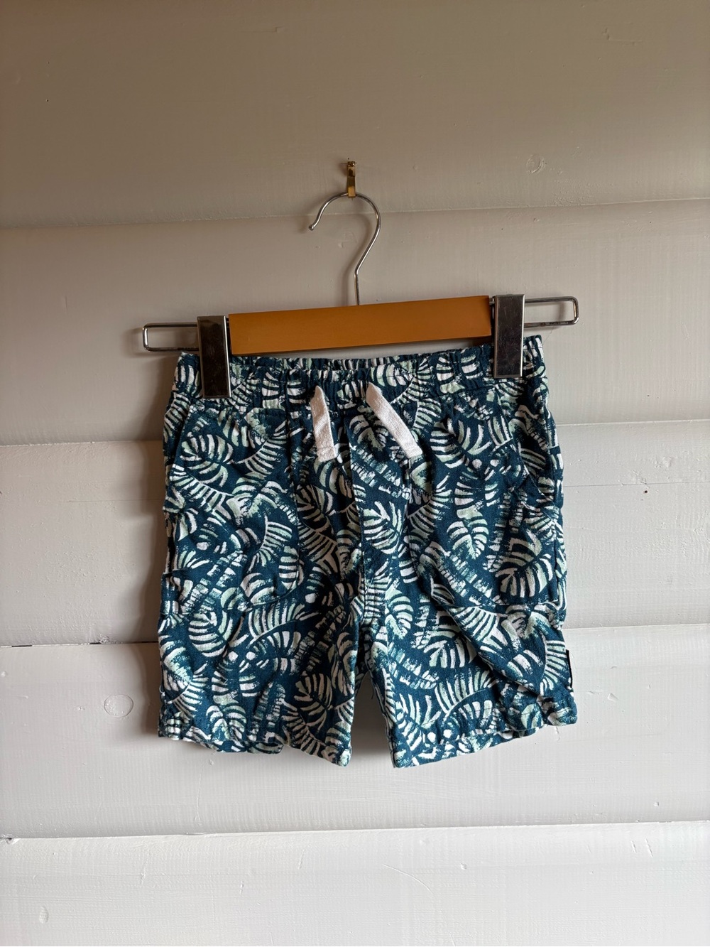 Ben Sherman Boys Linen Blend Tropical Print Pull-On Shorts Size 5